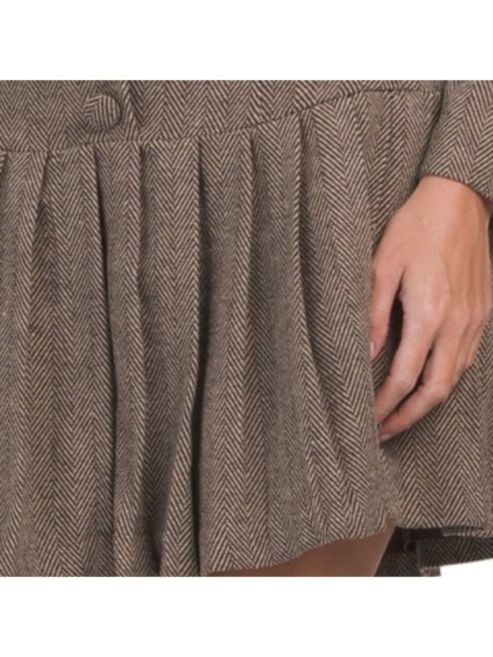 ALEXIA ADMOR Long Sleeve Drop Waist Pleated Mini Dress - Picture 4 of 4